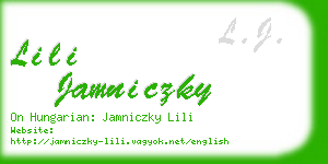 lili jamniczky business card